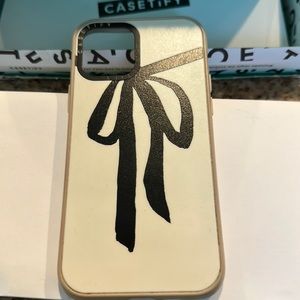 Casetify iPhone 12 cream with black bow case